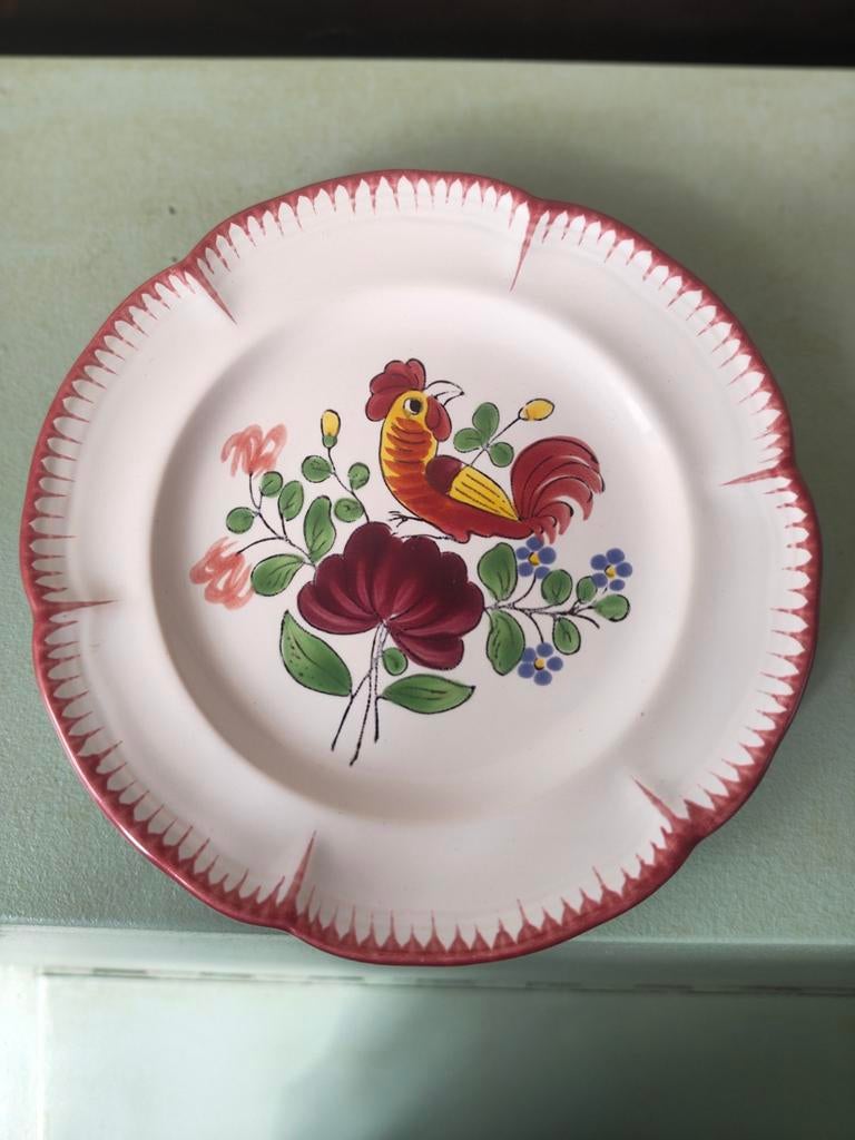 Fait main Fornie France - boordje met haan, Ophalen of Verzenden