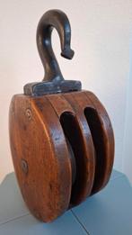 Katrol / blok met twee schijven en haak, authentiek., Watersport en Boten, Ophalen of Verzenden, Gebruikt, Dekbeslag, Zeilboot of Motorboot