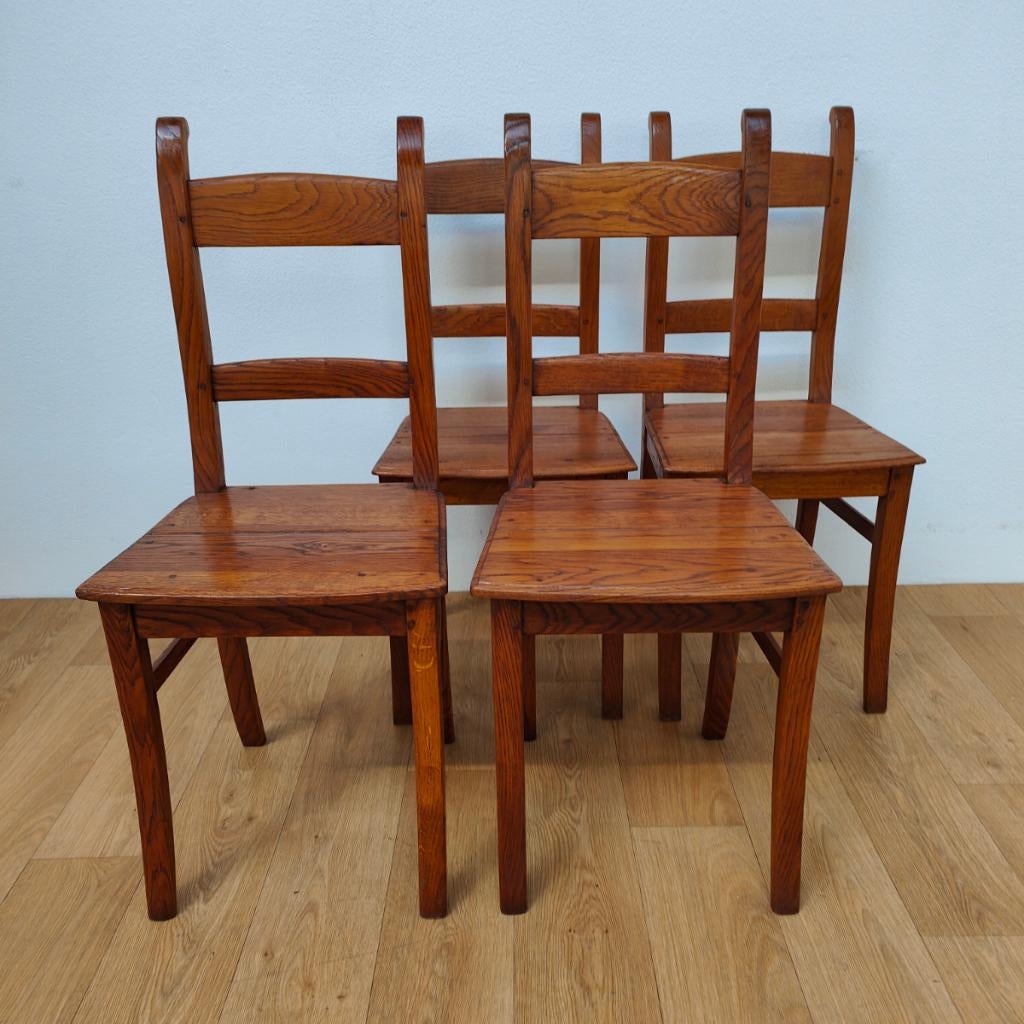 Vintage houten bistrostoelen boeren Café stoelen, Valkenswaard, Gebruikt, Bruin, Info@flashbackfurniture.nl