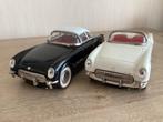 2 x Chevrolets Corvette geheel van blik/Frictie motors 1:18, Ophalen of Verzenden, Zo goed als nieuw, Auto