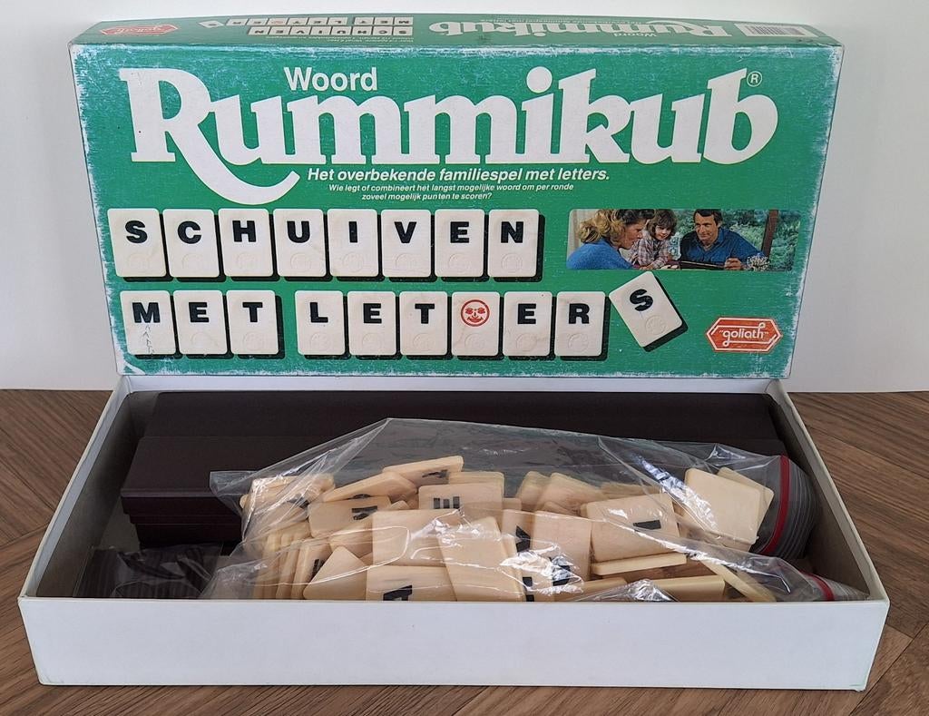 Vintage Rummikub Woord original, Een of twee spelers, Ophalen of Verzenden, Gebruikt, Goliath