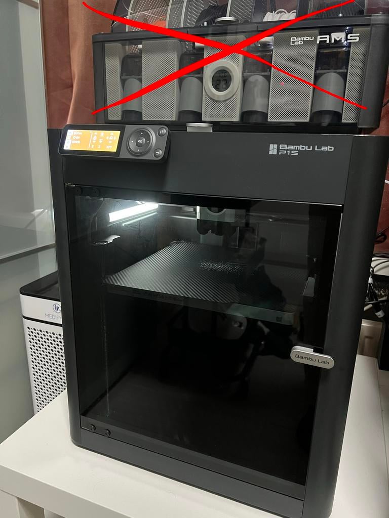 Bambu Lab P1S 3D-printer (P1P), Computers en Software, 3D Printers, Zo goed als nieuw, Filament, Ingebouwde Wi-Fi, Ophalen