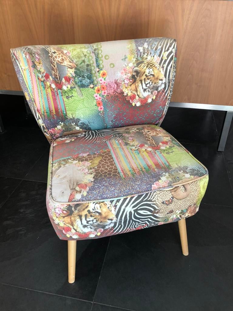 Relax stoel Woood met dierenprint, Ophalen, Zo goed als nieuw, 50 tot 75 cm