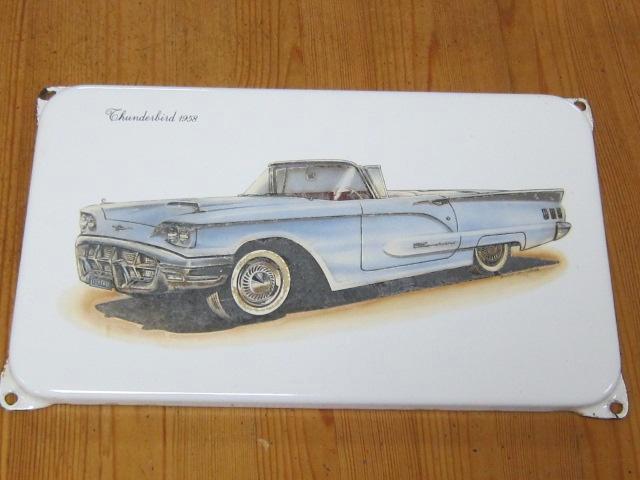 Emaille wandbord ford thunderbird 1958, Auto diversen, Overige Auto diversen, Ophalen of Verzenden