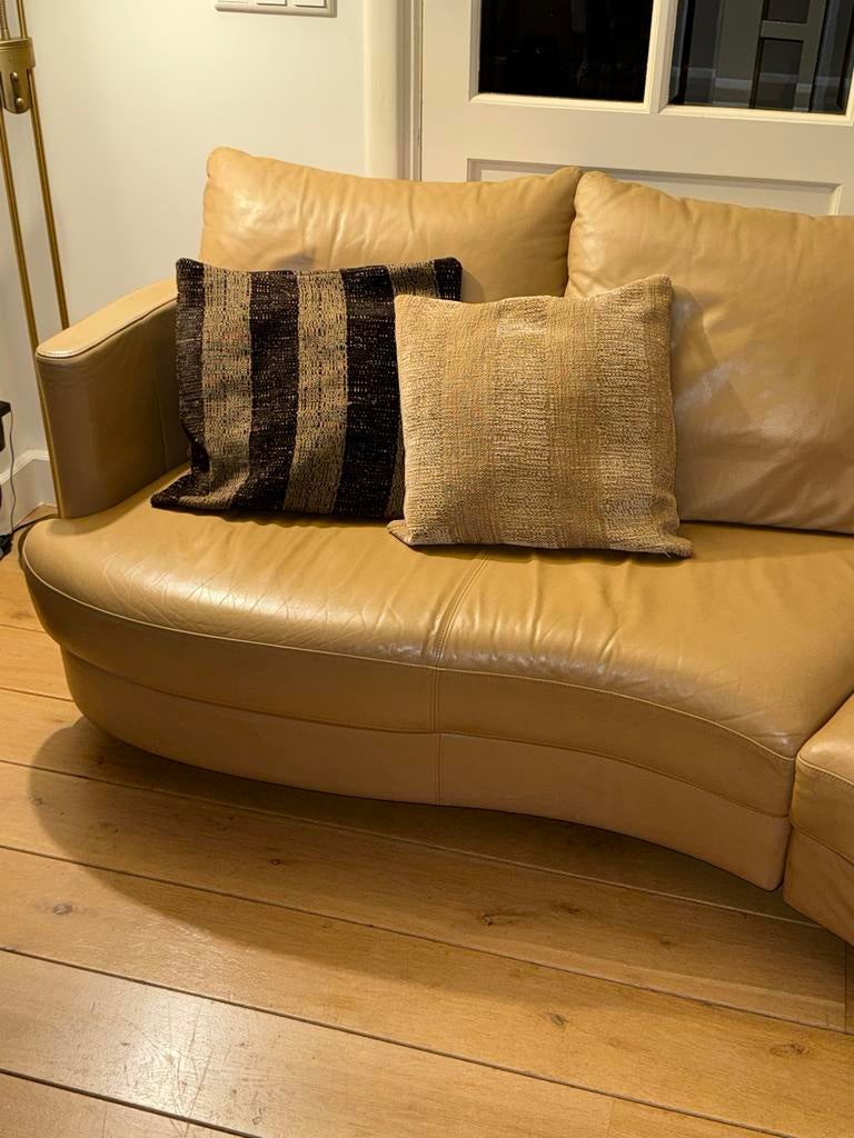 Leren gebogen bank Rolf Benz, Huis en Inrichting, Banken | Bankstellen, Ophalen, Gebruikt, 100 tot 125 cm, Hoekbank