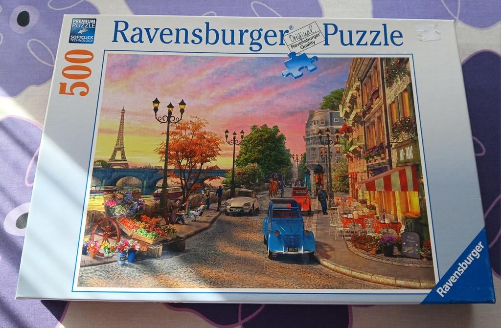 Ravensburger puzzel - Avond sfeer in Parijs - 500 stukjes, Ophalen of Verzenden, 500 t/m 1500 stukjes, Zo goed als nieuw, Legpuzzel