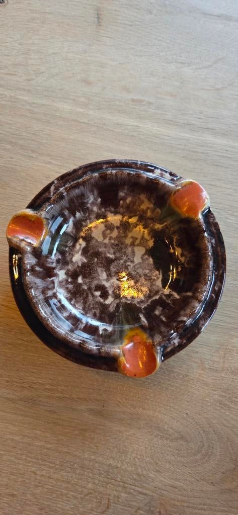 Vintage bruine asbak uit Duitsland, Ophalen of Verzenden