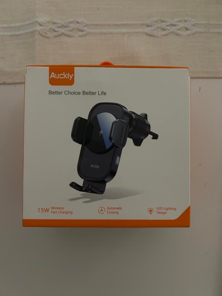 Auckly 15W Draadloze Snelle Oplader Auto Telefoonhouder, Ophalen of Verzenden, Nieuw, Auto