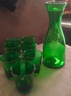 Bormioli Roccovintage Italiaanse smaragdgroene wijnkarafset, Antiek en Kunst, Ophalen of Verzenden