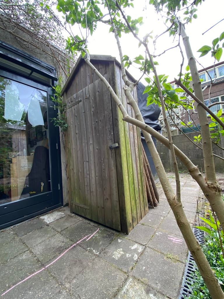 Houten tuinkast 102x58x220 cm, Ophalen, Gebruikt, Hout, Overige typen