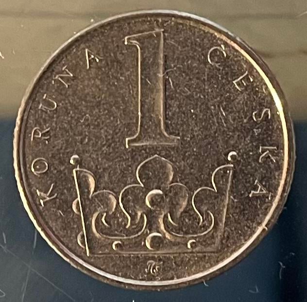 1 Tsjechische Kroon, Ophalen of Verzenden, Overige landen, Losse munt, Zilver