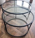 2 salontafels Duarte van Light&Living - glas en metaal, Ophalen, Gebruikt, 50 tot 100 cm, Rond