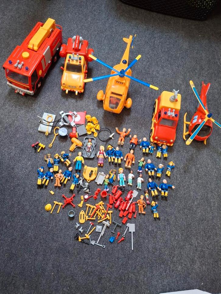 Grote set van brandweerman Sam, Kinderen en Baby's, Speelgoed | Actiefiguren, Gebruikt, Ophalen of Verzenden