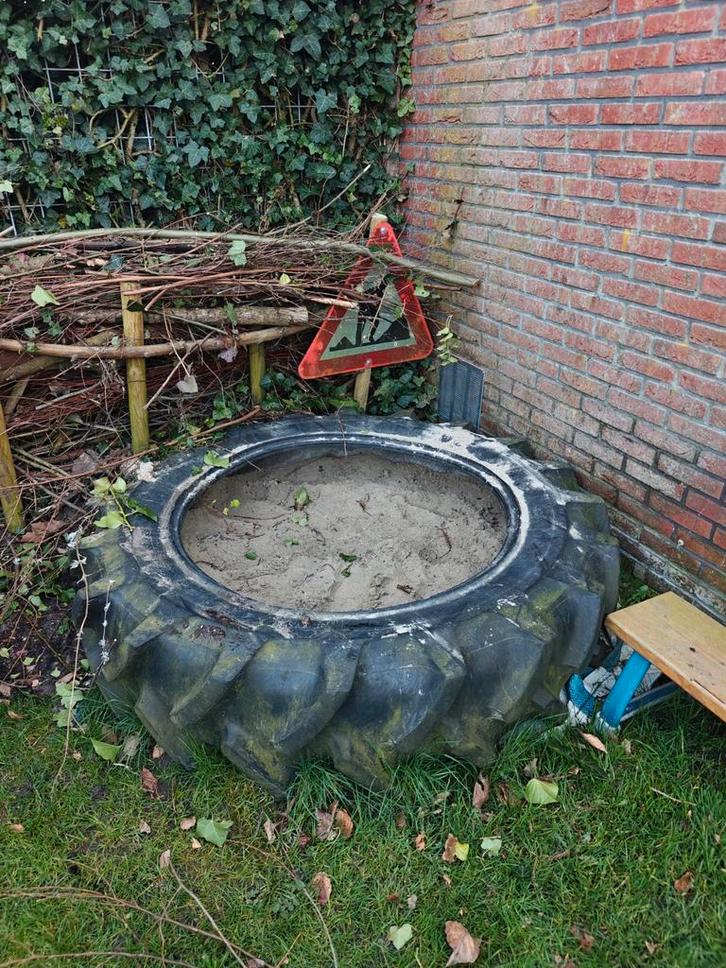 Zandbak van tractorband - Ø 150/95 cm, Kinderen en Baby's, Speelgoed | Buiten | Zandbakken, Gebruikt, Ophalen