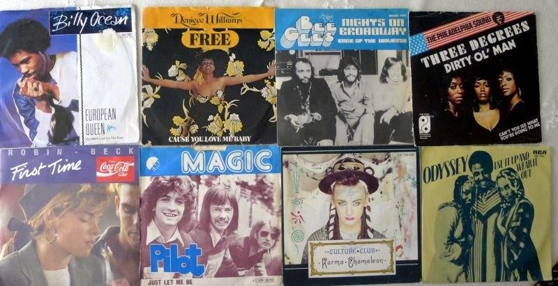 45t: 80-tal collector items en evergreen hitsingles, Ophalen of Verzenden, Zo goed als nieuw, Pop, Single