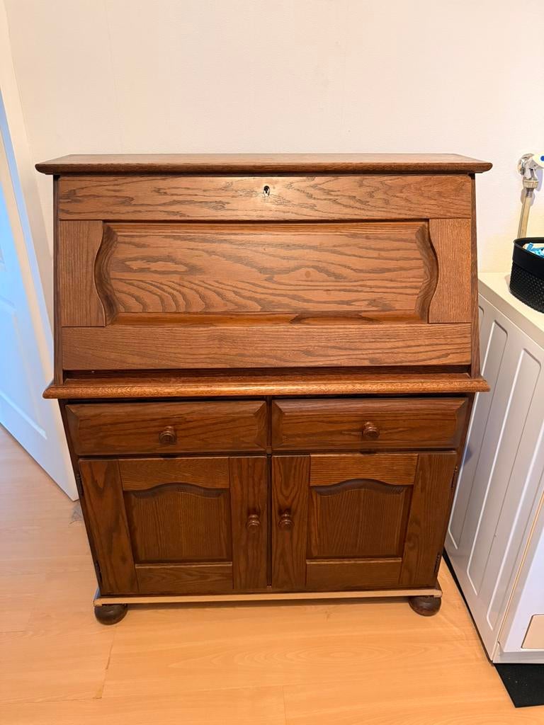 Eiken buro, Huis en Inrichting, Kasten | Secretaires, Ophalen, Zo goed als nieuw