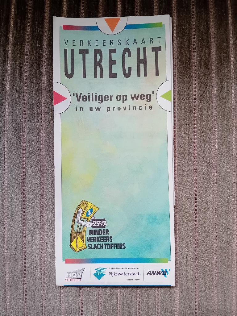 ANWB Verkeerskaart UTRECHT - oktober 1991, Verzamelen, Ophalen of Verzenden, Zo goed als nieuw