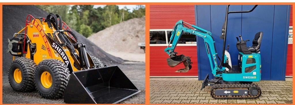 Compacte Graafmachine en Wiellader te huur, Ophalen of Verzenden, ., ., .