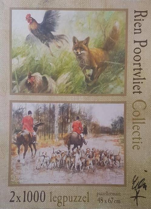 2 Puzzels Rien Poortvliet 2 x 1000 pc zgan, Ophalen of Verzenden, 500 t/m 1500 stukjes, Zo goed als nieuw, Legpuzzel