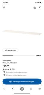 Bergshult IKEA witte legplank, Ophalen, Zo goed als nieuw