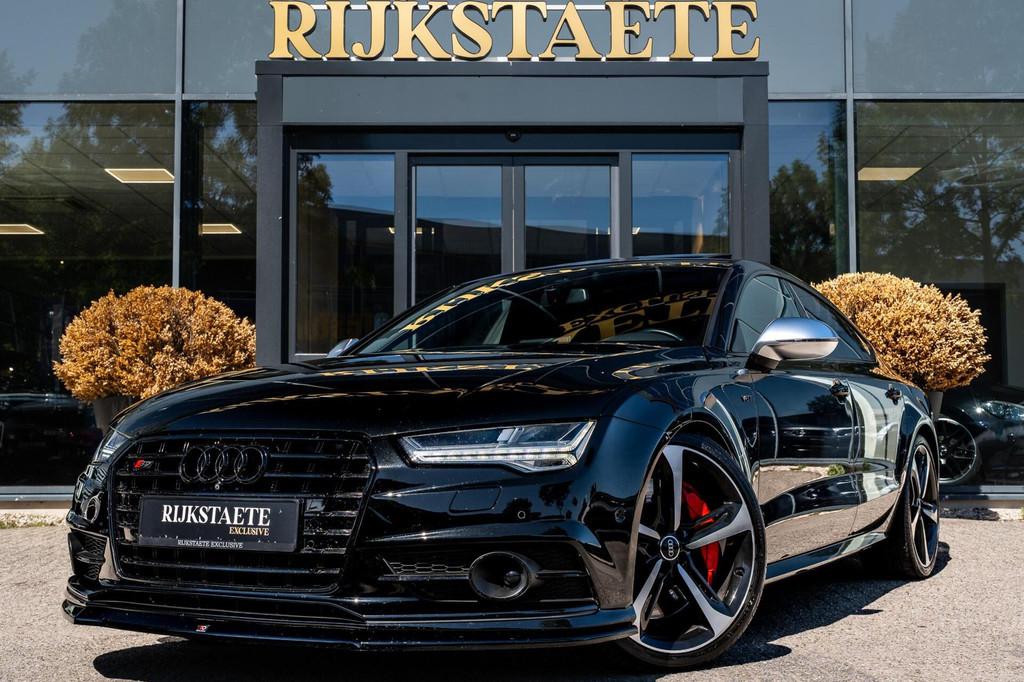 Audi 4.0 TFSI S7 Quattro|PANO|360|BOSE|ACC|MEMORY|CARBON, Auto's, Audi, Automaat, Gebruikt, 4 stoelen, Zwart