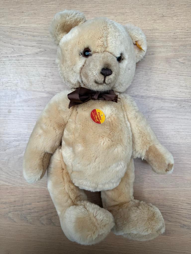 Steiff Petsy teddybeer, Beer, Ophalen of Verzenden, Beige, Met label
