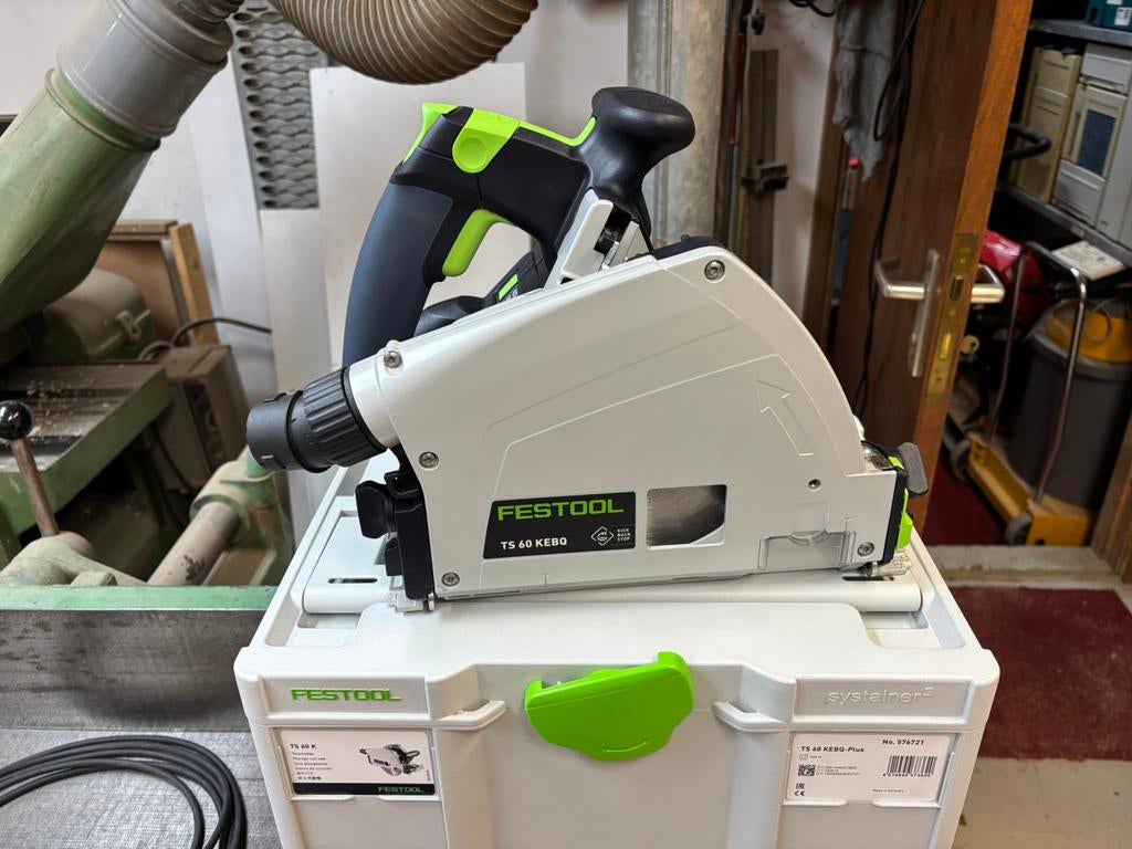 Festool ts 60 kebq invalzaag, Doe-het-zelf en Verbouw, Invalzaag, Ophalen of Verzenden, Zo goed als nieuw, 30 tot 70 mm