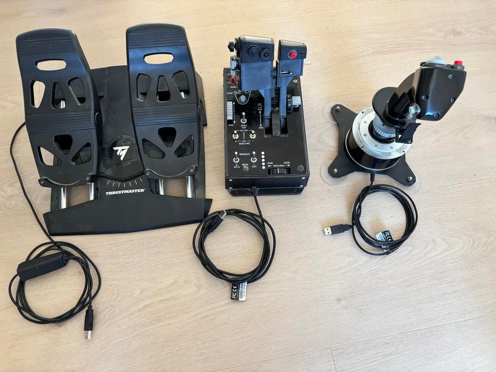 Thrustmaster Hotas Warthog stick & throttle & TFRP, Computers en Software, Joysticks, Gebruikt, Ophalen