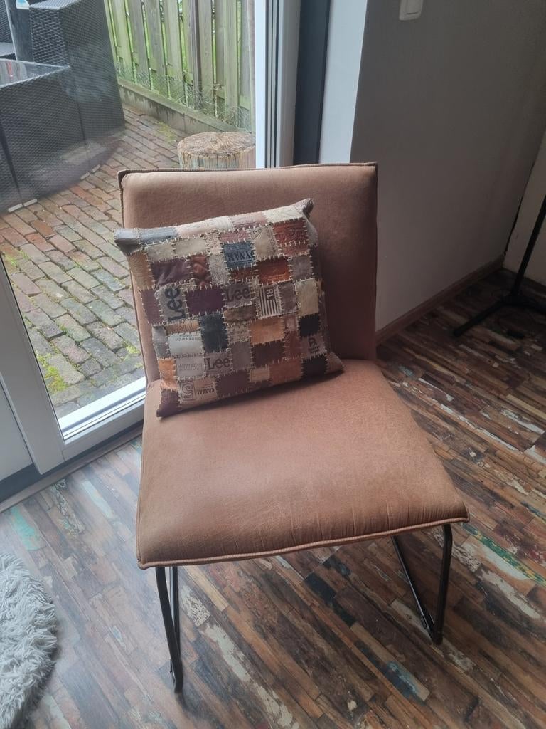 Stoel microleder cognac, Ophalen of Verzenden