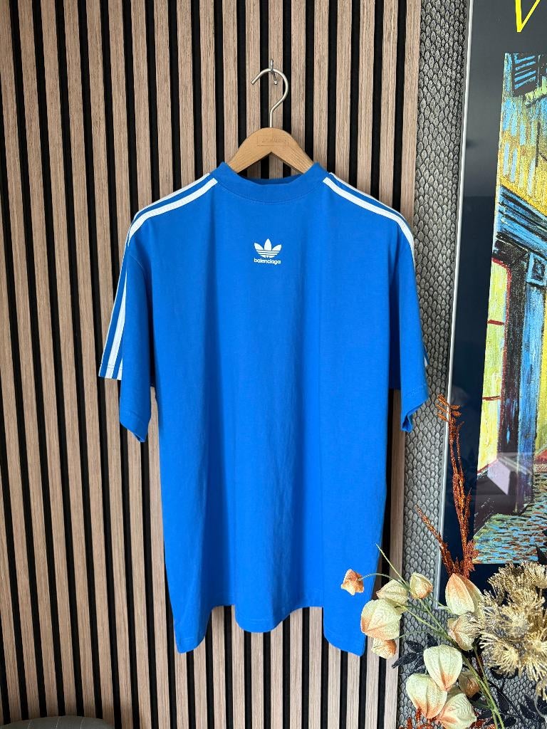 Balenciaga Adidas T-Shirt Blauw, Kleding | Heren, T-shirts, Ophalen of Verzenden, Zo goed als nieuw, Balenciaga, Maat 48/50 (M)