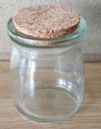 GLAZEN POTJE MET KURK DEKSELTJE, Verzenden, Zo goed als nieuw