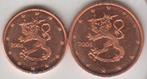Finland 1 en 2 eurocent 2006 beide UNC, Ophalen of Verzenden, Finland, Overige waardes, Setje