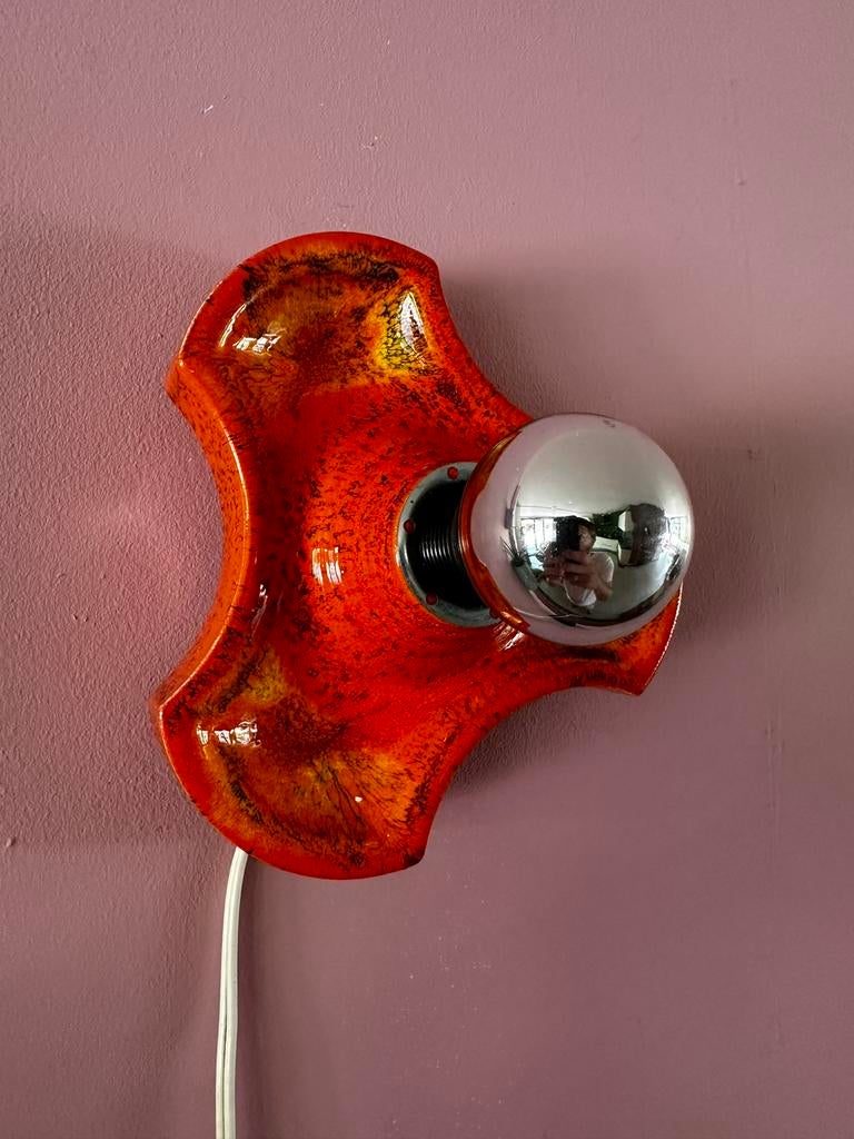 Vintage keramieken wandlamp 1960s Fat Lava, Ophalen