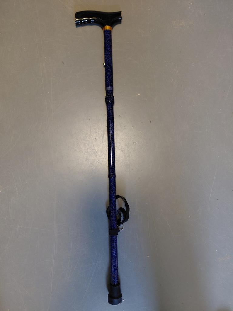 Wandelstok blauw/zwart in hoogte verstelbaar, Fietsen en Brommers, Ophalen