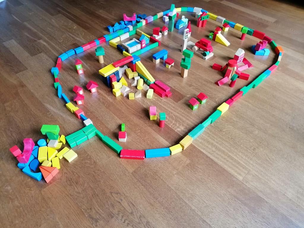 Gekleurde houten blokken, Ophalen of Verzenden