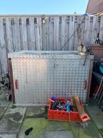 Robuuste metalen werkbank met bankschroef, Ophalen, Gebruikt, 120 tot 170 cm, Bankschroef