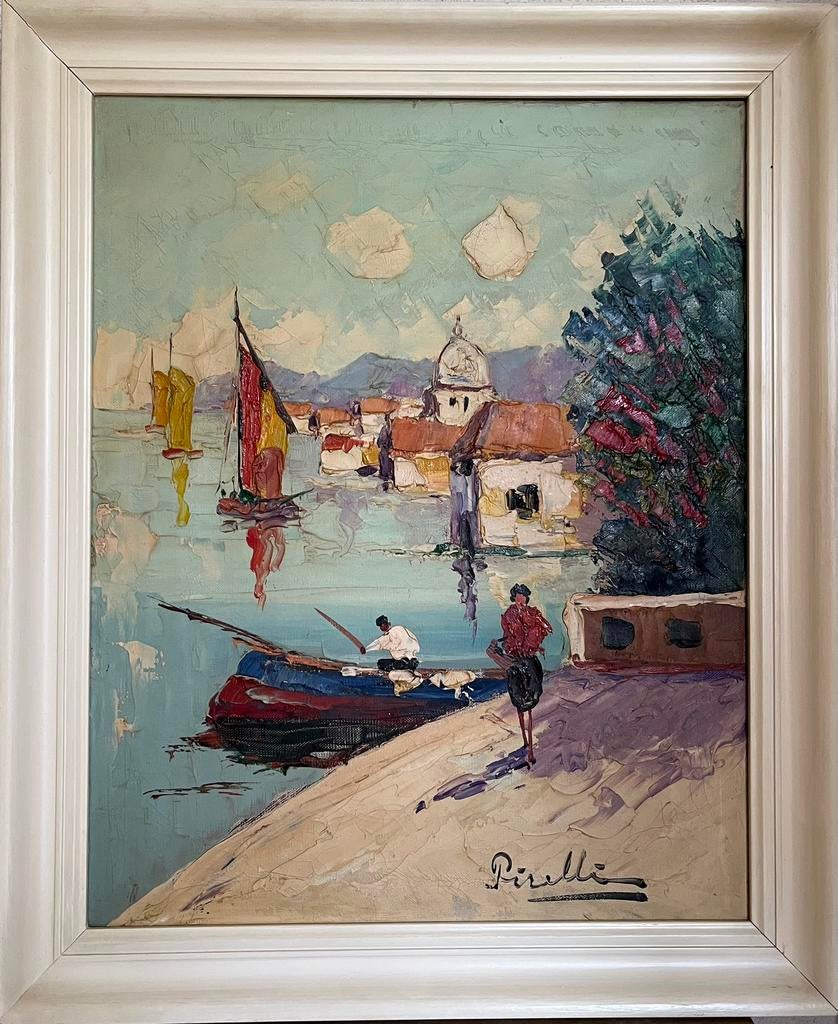 Schilderij, Italiaans, impressionisme ‘Pirelli’ (Marc Ottee), Antiek en Kunst, Kunst | Schilderijen | Modern, Ophalen