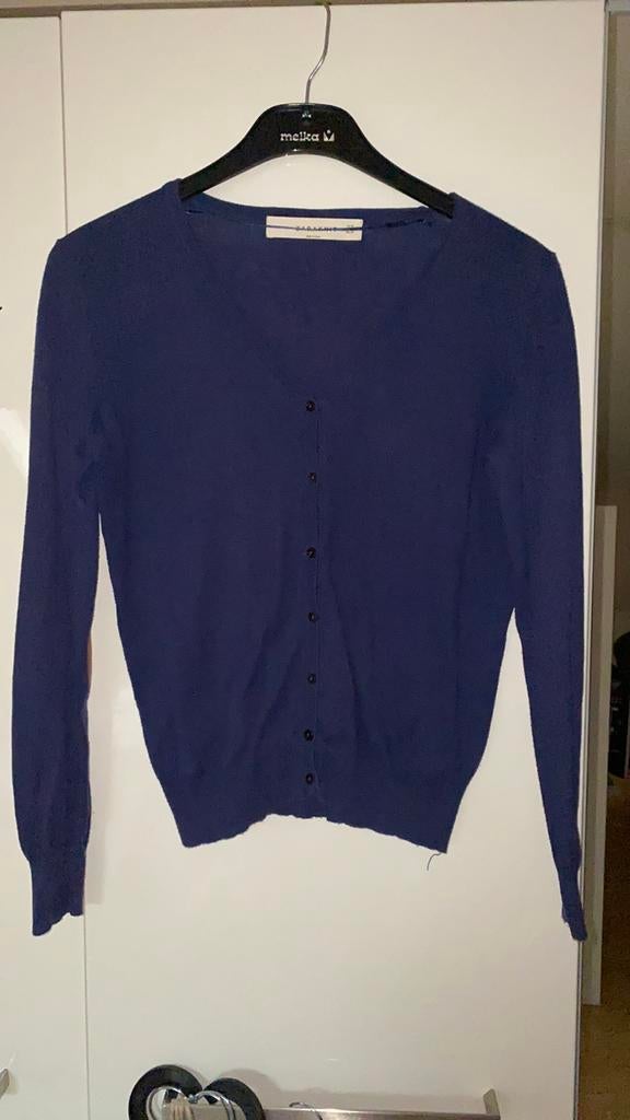 Zara donker blauw vest maat M 38 met suède op de ellebogen, Ophalen of Verzenden, Zo goed als nieuw, Maat 38/40 (M), Blauw