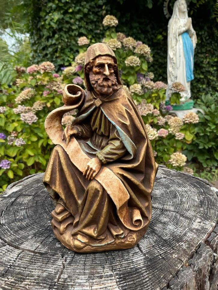 Zeldzaam gipsen beeld ❤️ Profeet Ezechiel/Jeremia, Antiek en Kunst, Antiek | Religie, Ophalen of Verzenden