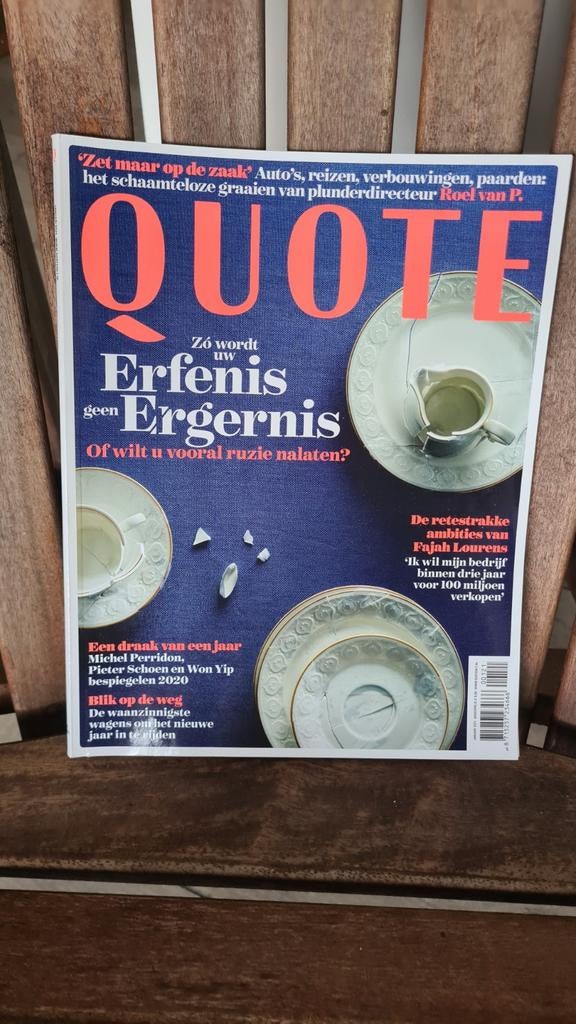 Quote magazine over erfenis, Boeken, Ophalen of Verzenden, Gelezen