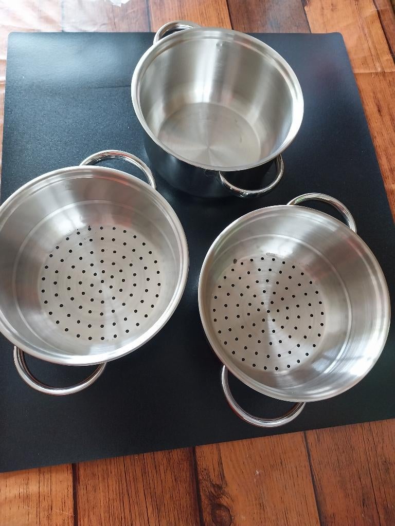 stoompan, Huis en Inrichting, Ophalen of Verzenden, Nieuw, Aluminium, Pannenset