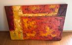 Abstract Schilderij Rood Geel Textuur Canvas Kunst, Ophalen