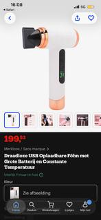 Oplaadbare fohn, Ophalen of Verzenden, Nieuw