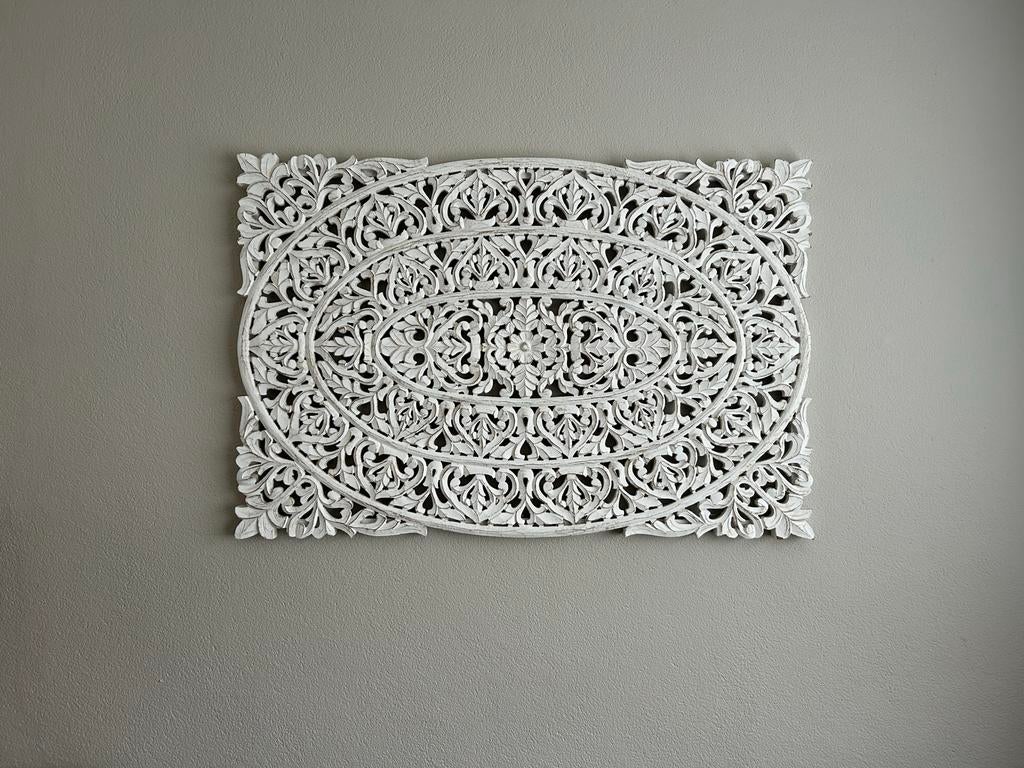 PTMD wandpaneel white wash met goud, Gebruikt, Hout, Ophalen of Verzenden, Wandbord of Wandpaneel