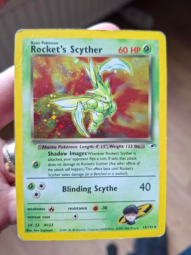 Pokémon kaart Rocket's Scyther 13/132, Ophalen of Verzenden, Gebruikt, Losse kaart, Foil
