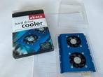 Akasa  3,5” hard drive Cooler twin fan 4pin Molex blue, Akasa, Ophalen of Verzenden, Zo goed als nieuw, Desktop