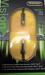 Profigold PROV5001 Zilver, Zwart RCA - RCA male 1 meter, Ophalen of Verzenden, Nieuw, Minder dan 2 meter, Overige kabels