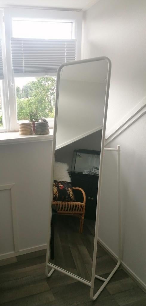 Witte spiegel met kleding- en sieradenrek, Huis en Inrichting, Ophalen, Minder dan 50 cm, Nieuw, 150 tot 200 cm
