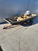 Aluminium Vissers boot + trailer, Watersport en Boten, Ophalen of Verzenden, Minder dan 70 pk, 3 tot 6 meter, Buitenboordmotor