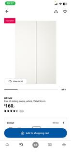 Hasvik schuifdeuren pax kast kast ikea wit 150x236, Ophalen, Zo goed als nieuw, 200 cm of meer